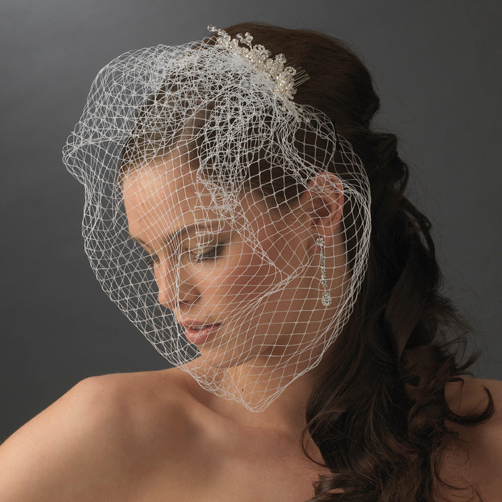 Sparkly Crystal Flower Bridal Headpiece Veil Comb Amazon.com : Latious Crystal Wedding Hair Comb Silver  main image 2