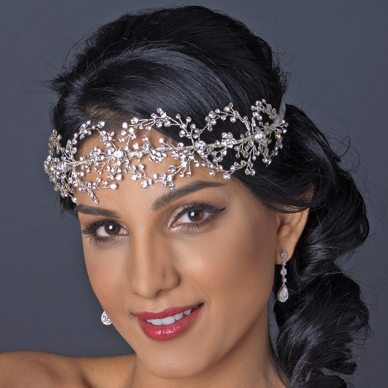 Stunning Hand-Wired Crystal Couture Bridal Hair Vine  display picture 1