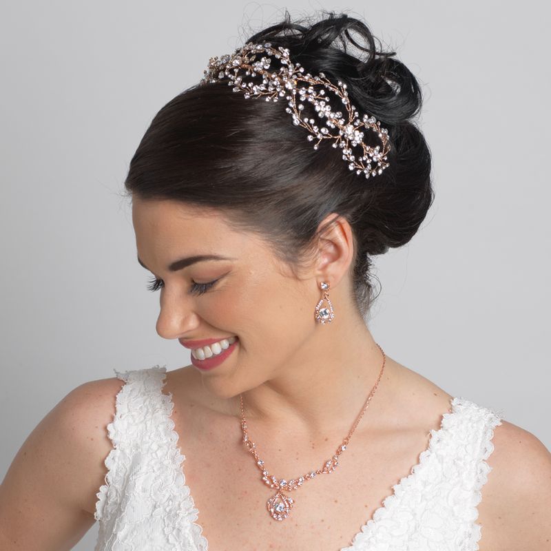 Stunning Hand-Wired Crystal Couture Bridal Hair Vine  display picture 1