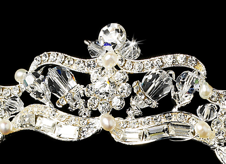 Swarovski Crystal Encrusted & Freshwater Pearl Bridal Tiara