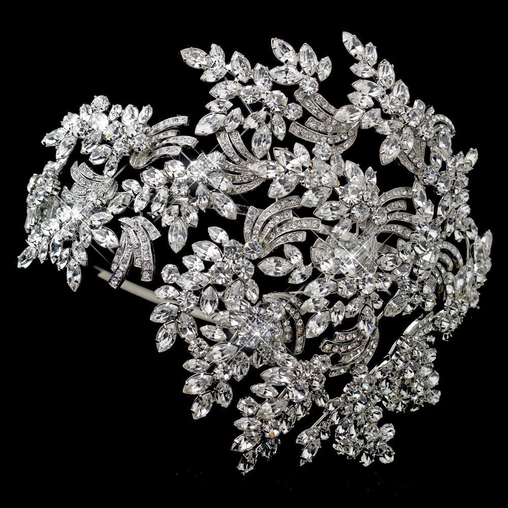 Stunning Vintage Crystal Leaves Bridal Headpiece – La Bella  display picture 3