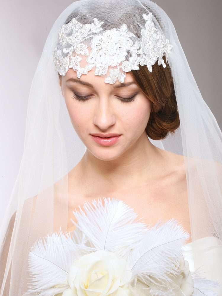 Renaissance Beaded Lace Applique Juliet Wedding Veil – La Bella Bridal  Accessories