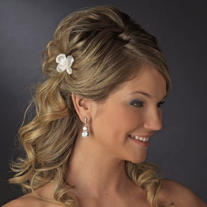 Beautiful Satin & Pearl  hair flower pin set