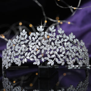 Vintage Couture CZ Zirconia Crystal Bridal headband Tiara