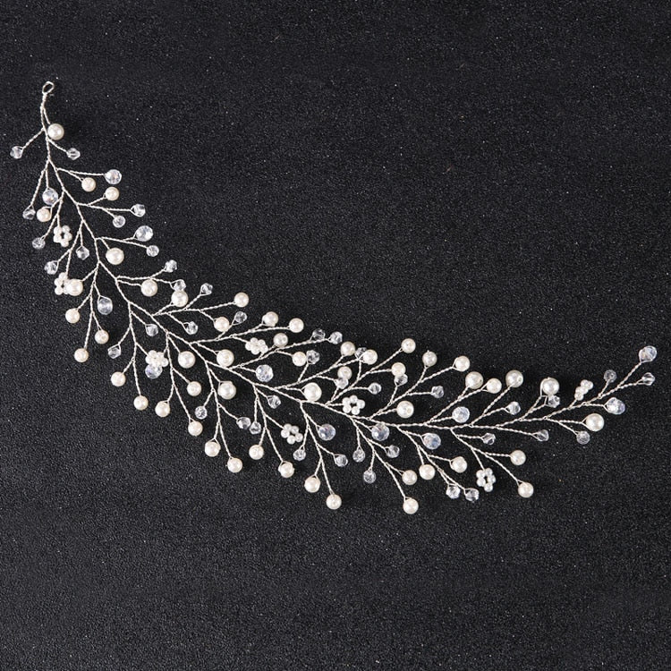 Gorgeous Crystal & Pearl Bridal Hair Vine Wedding Headpiece – La Bella Bridal  Accessories