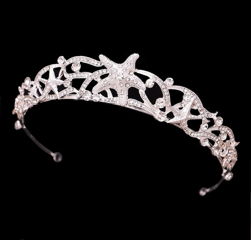 Starfish Bridal Tiara, Starfish wedding tiara, Star Fish Beach wedding hair accessories, Bayley Bridal Wedding Starfish Tiara 2024