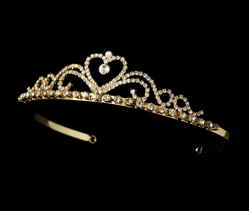 Sweet Crystal Bridal Heart Tiara Crown – La Bella Bridal  display picture 1