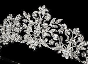 Gorgeous Swarovski Crystal Wedding Tiara with Pearls - La Bella Bridal Accessories