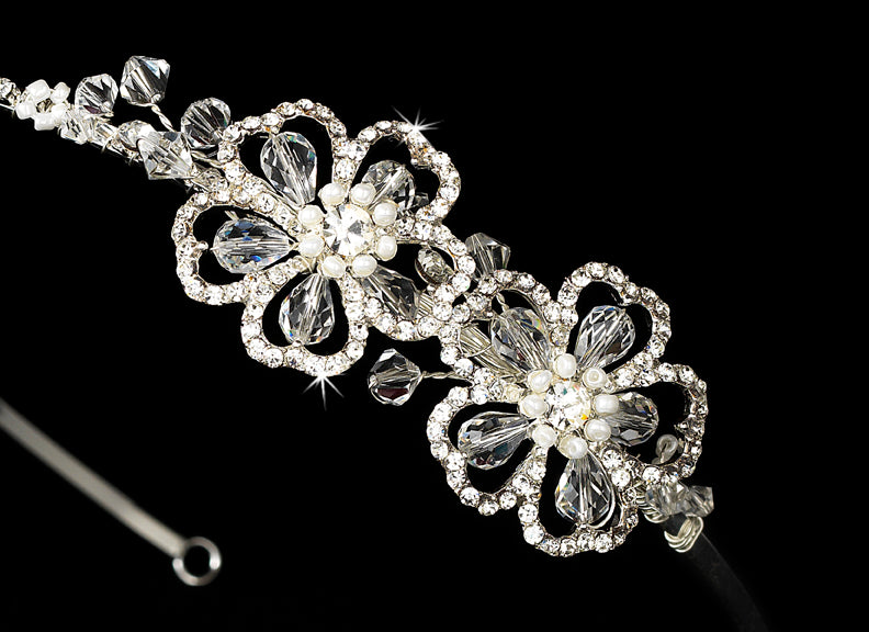 Pretty Swarovski Crystal Side Flower Crystal Headband – La  display picture 2