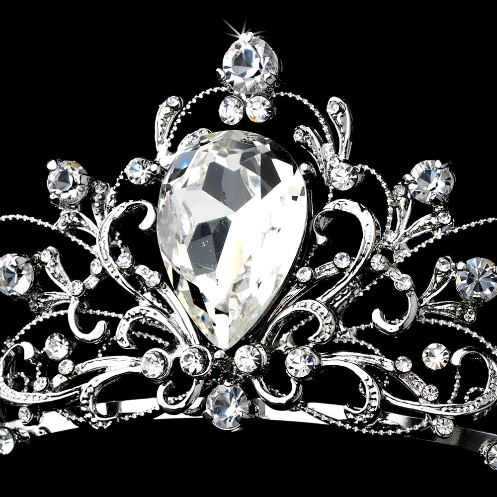 Fabulous Vintage Inspired Crystal Teardrop Wedding Tiara  display picture 1
