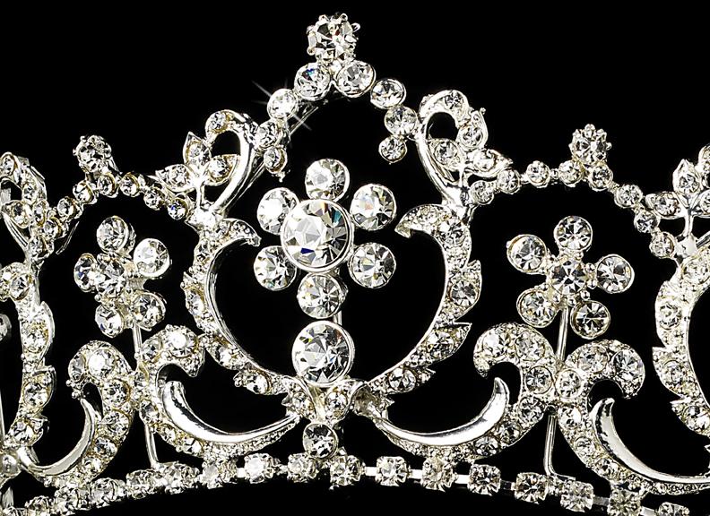 Elegant Antique Style Crystal Bridal Tiara – La Bella Bridal