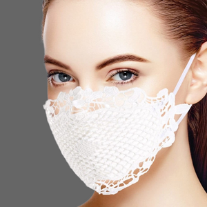 Delicate Crocheted Embroidered Fine Lace Face Mask