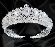Gorgeous Royal Crystal Zircon Bridal Full Circle Tiara - La Bella Bridal Accessories