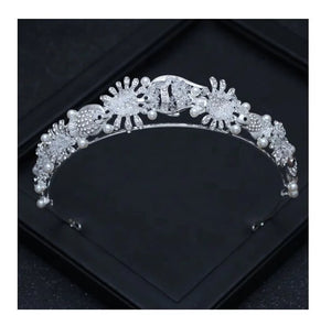 Imaashi Bridal Flower Headband with Beads & Crystals, Hair Accessories, Wedding Tiara, Hair Vine, Rhinestone Headwear Jewellery, Hair Clip