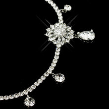 Antique Silver Crystal Kim K Inspired Floral Crystal Headband