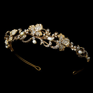 Artistic Freshwater Pearl & Crystal Wedding Headband