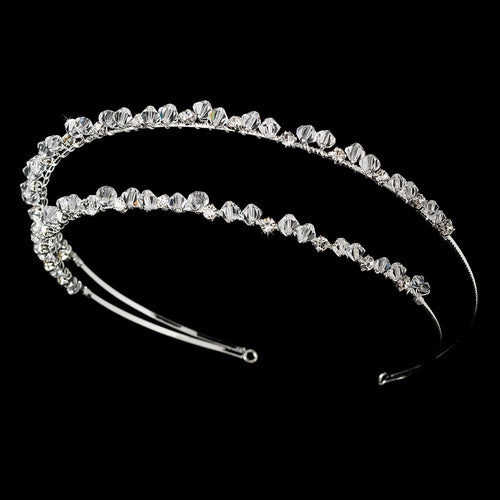Beautiful Swarovoski Crystal Double Bridal Headband - La Bella Bridal Accessories