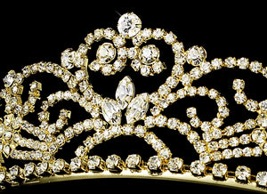 Pretty Crystal Princess Bridal Tiara (Silver or Gold)