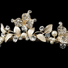 Light Gold Crystal & Ivory Pearl Tiara