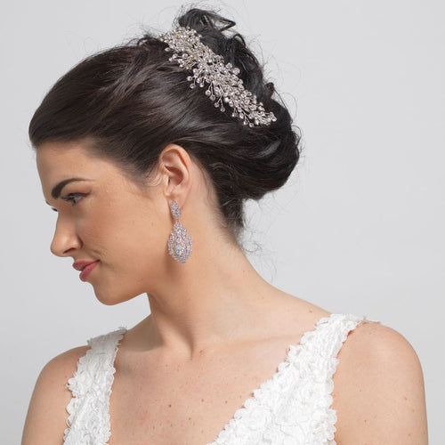 Gorgeous Silver Vine Crystal Spray Bridal Comb