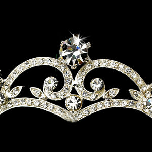 Sparkling Silver Crystal Wedding Tiara Headpiece - La Bella Bridal Accessories