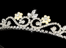 Silver Crystal and Faux Pearl Tiara