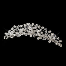 Silver Plated Swarovski Crystal Bead & Crystal Tiara Comb