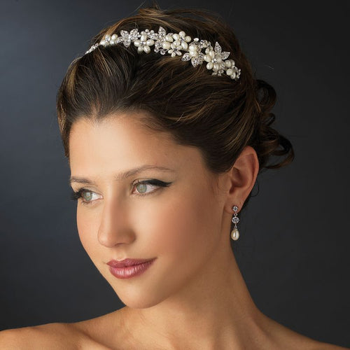 Freshwater pearl headband, freshwater pearl crystal, Bridal headband, Bridal headpieces