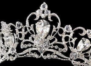 Stunning Silver Plated Crystal Bridal Tiara