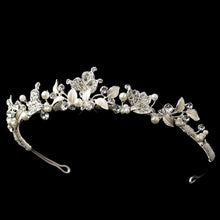 Light Gold Crystal & Ivory Pearl Tiara