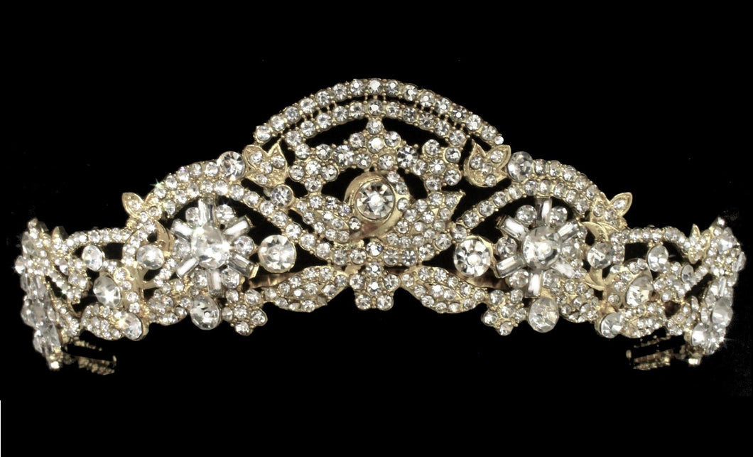 Beautiful Royal Crystal Encrusted Bridal Tiara Crown