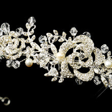 Vintage Inspired Freshwater Pearl & Crystal Floral Headband - La Bella Bridal Accessories