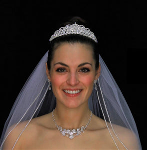 2 layer veil, Swarovski veil, fingertip veil, 36” bridal veil, wedding veil, Wedding veil, Veils, bridal veil, fingertip veil