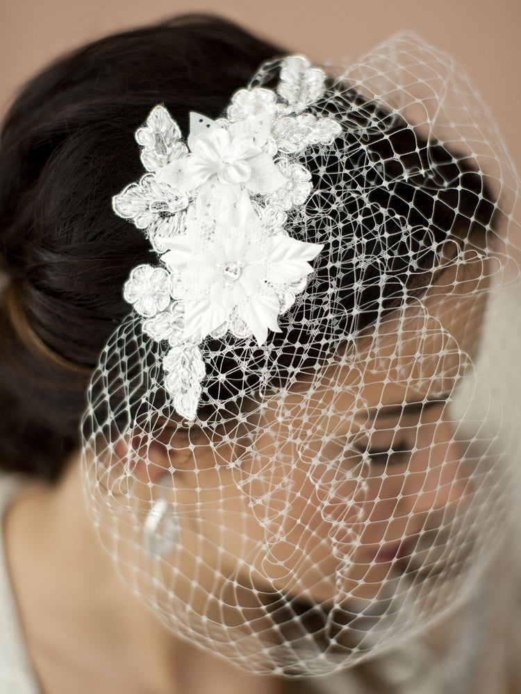 TOPQUEEN Short Wedding Veil Black Veil 2 Layers Bridal Veils Blusher Cover  Face Bride Hair Accessories 3D Flowers V204 - AliExpress