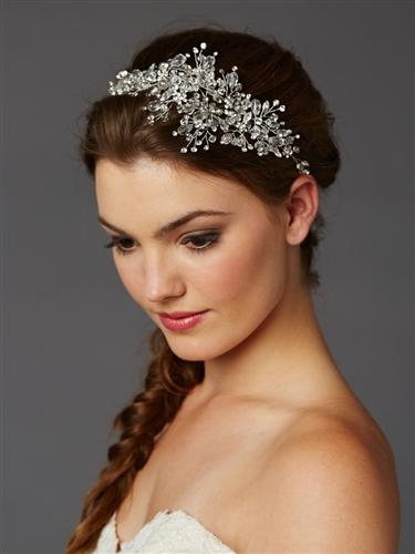 Stunning Crystal Spray Bridal Hair Vine - La Bella Bridal Accessories