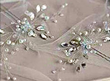 crystal bridal hairpin set, Antique hair pin, crystal pearl bridal hairpin, Silver crystal pearl bridal hairpin, Marquise Crystal Pearl Hair Pin - La Bella Bridal Accessories