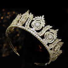 Light gold CZ Tiara, tiaras, cubic zirconium wedding tiara, bridal tiara, zircon, zircon tiara, cubic, cubic crystal tiara CZ Tiara, sim diamond, zircon tiara