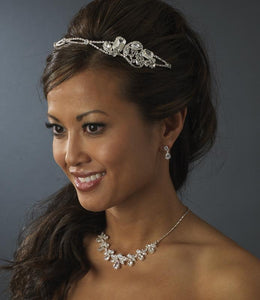 Beautiful Silver Bling & Crystal Bridal Headband - La Bella Bridal Accessories