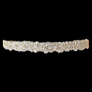 Crystal Beaded Ivory Headband - La Bella Bridal Accessories