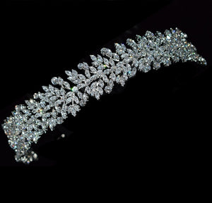 Gorgeous Diamond Like Cubic Zirconia Crystal Bridal Tiara Headband