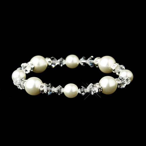 Swarovski Crystal Pearl Bracelet - La Bella Bridal Accessories