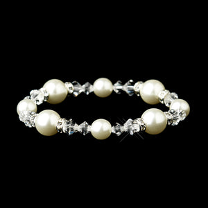 Swarovski Crystal Pearl Bracelet - La Bella Bridal Accessories
