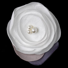 Ivory Flower Clip with Faux Pearl Accents - La Bella Bridal Accessories