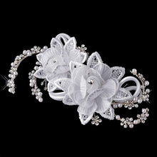 Beautiful Classic Silk Crystal Pearl Bridal Hair Comb