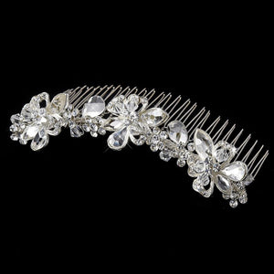Charming Floral Swarovski Crystal Beaded Bridal Comb