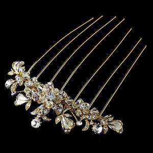 Alluring Antique Silver or Gold Swarovski Crystall Bridal Comb