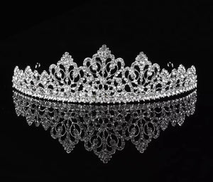 Antique Inspired Silver Crystal Child's Tiara - La Bella Bridal Accessories