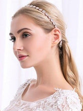 Gorgeous Slender Rose Gold Linked Crystal Bridal Headband - La Bella Bridal Accessories