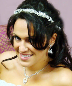 Modern Crystal Bridal Headpiece Headband - La Bella Bridal Accessories