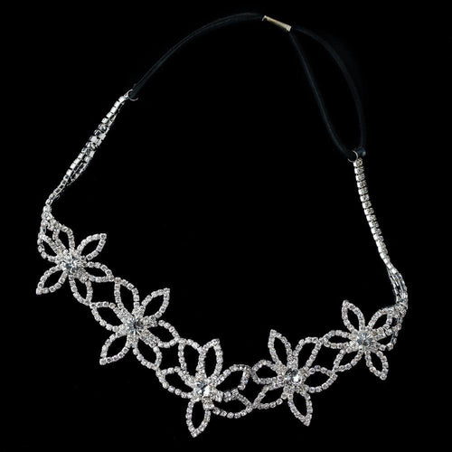 Super Pretty Crystal Floral Wedding Headband - La Bella Bridal Accessories